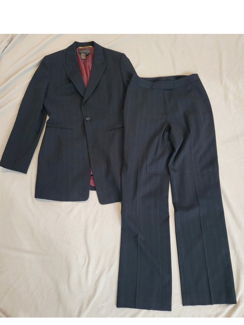 VINTAGE 90S Classique Entier Black Wool Suit, Mixed Sizes SEE DESC.